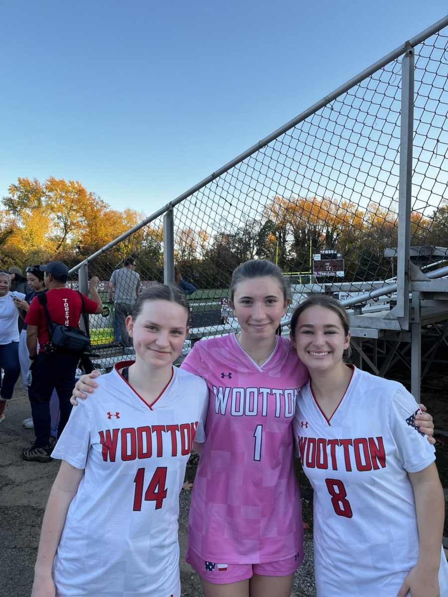 Senior Elizabeth Griffin (left) went to school for part of senior skip day before leaving for the girls' soccer game against Towson. She then went out to dinner with sophomore Claire Weed (middle) and junior Jordyn Childs (right).