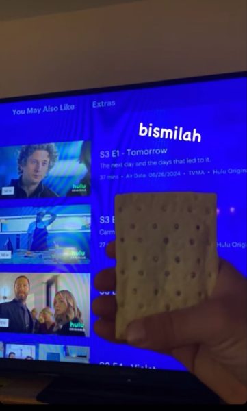 Junior Ahmed Ibrahim posts to his Instagram story on June 26, eating a Pop-Tart at the exact moment the third season of FX's "The Bear" dropped on Hulu and Disney+.