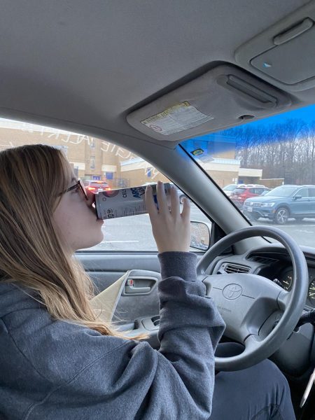 Senior Maggie Hennesy drinks a Celsius energy drink every morning, "It helps me stay focused especially because my first period is math," Hennesy said.