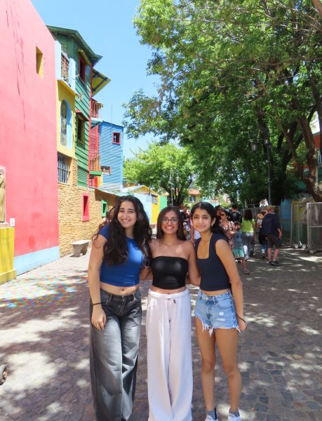 Seniors Inayat Thukral and Yana Kohli explore the sights in Buenos Aires, Argentina, over winter break with a friend.