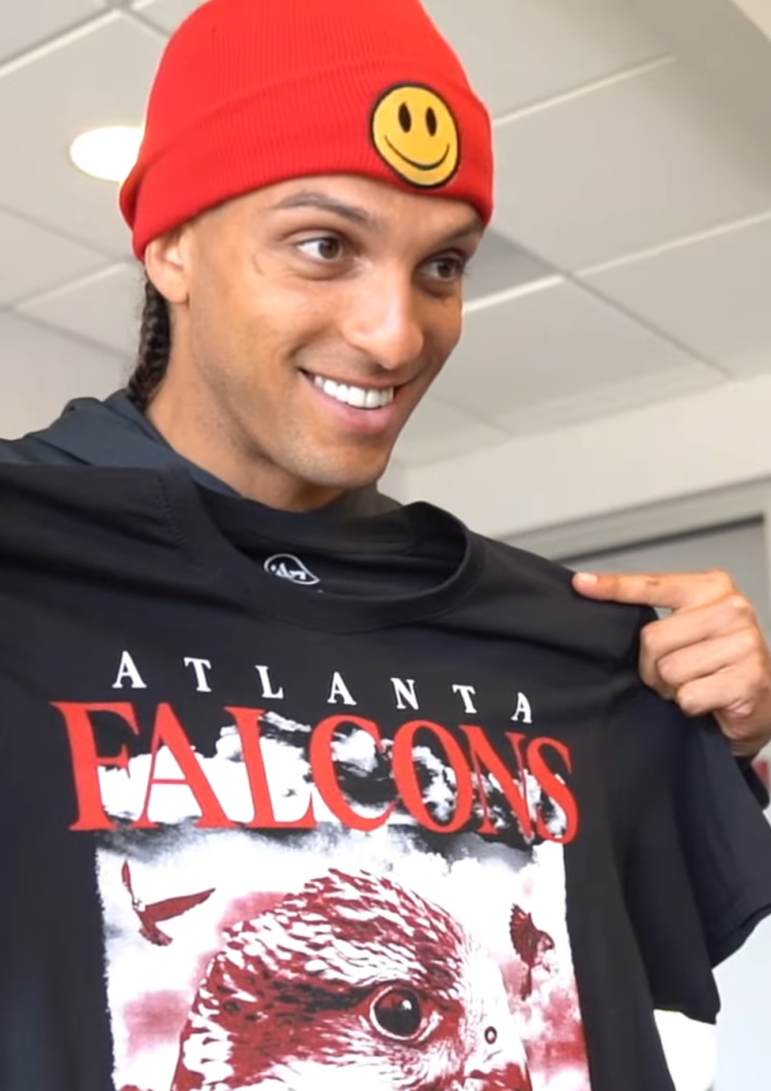 Mack Hollins at his first meet and greet with Atlanta Falcon fans after he was picked up by the team.