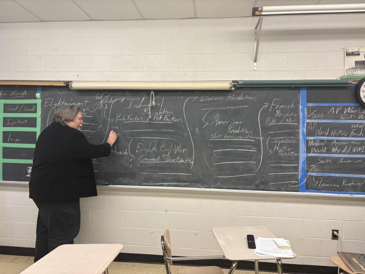 Jeffrey Benya teaches his students all they need to know in preparation for the AP World History exam. "I worry about students taking too many AP classes because AP is supposed to be a college-level course. They're working extensively on vocabulary and in-depth information, on a great deal of topics. It's a lot for a high school student. I think our students rise to that occasion quite well," Benya said.