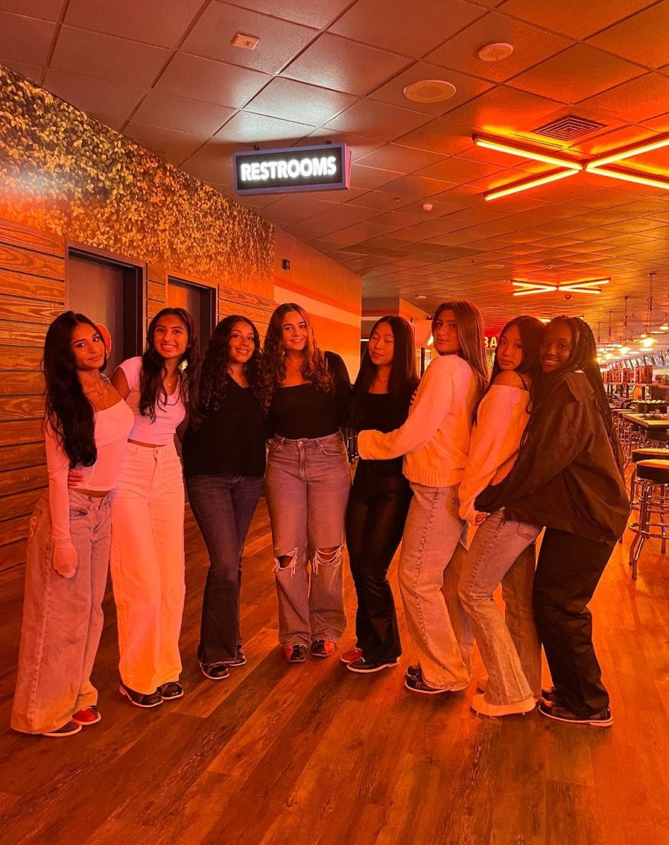 Junior Zoi Bourazani and friends go bowling on a weekend after school earlier this year. 