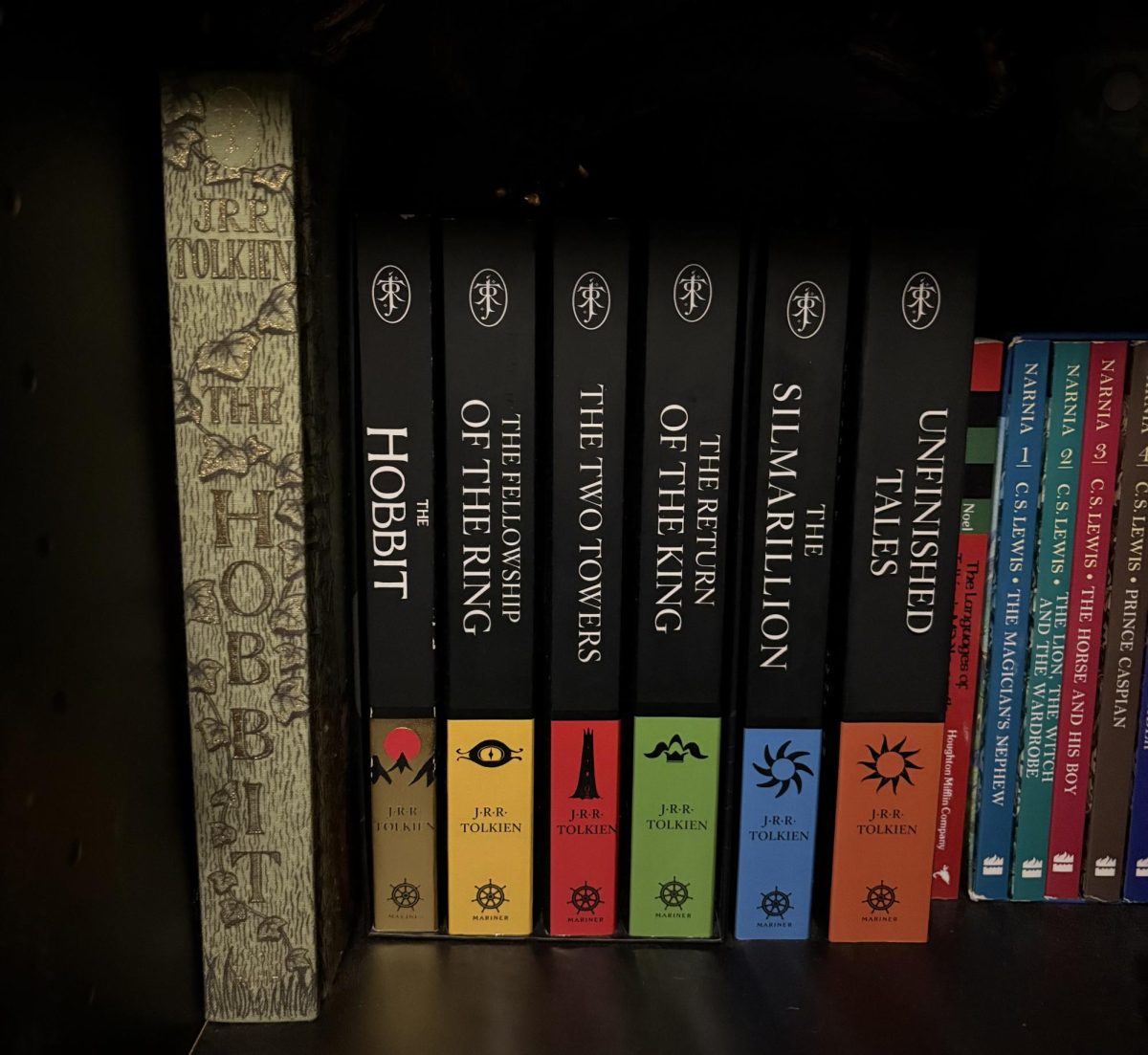 The works of J.R.R Tolkien include "The Hobbit," "The Lord of the Rings," and his extensions of Middle Earth.