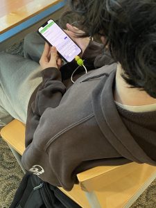 Sophomore Brady Devlin logs onto StudentVUE to check the classes that he is signed up for next year. 