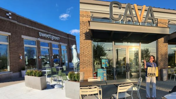 Sophomore Catherine Bucsa (this writer) stops by Cava and Sweetgreen's nearby Rockville locations to try their popular customized salad bowls. "Both locations offer pickup and door dash, which is really nice," sophomore Meara Liebetrau said.