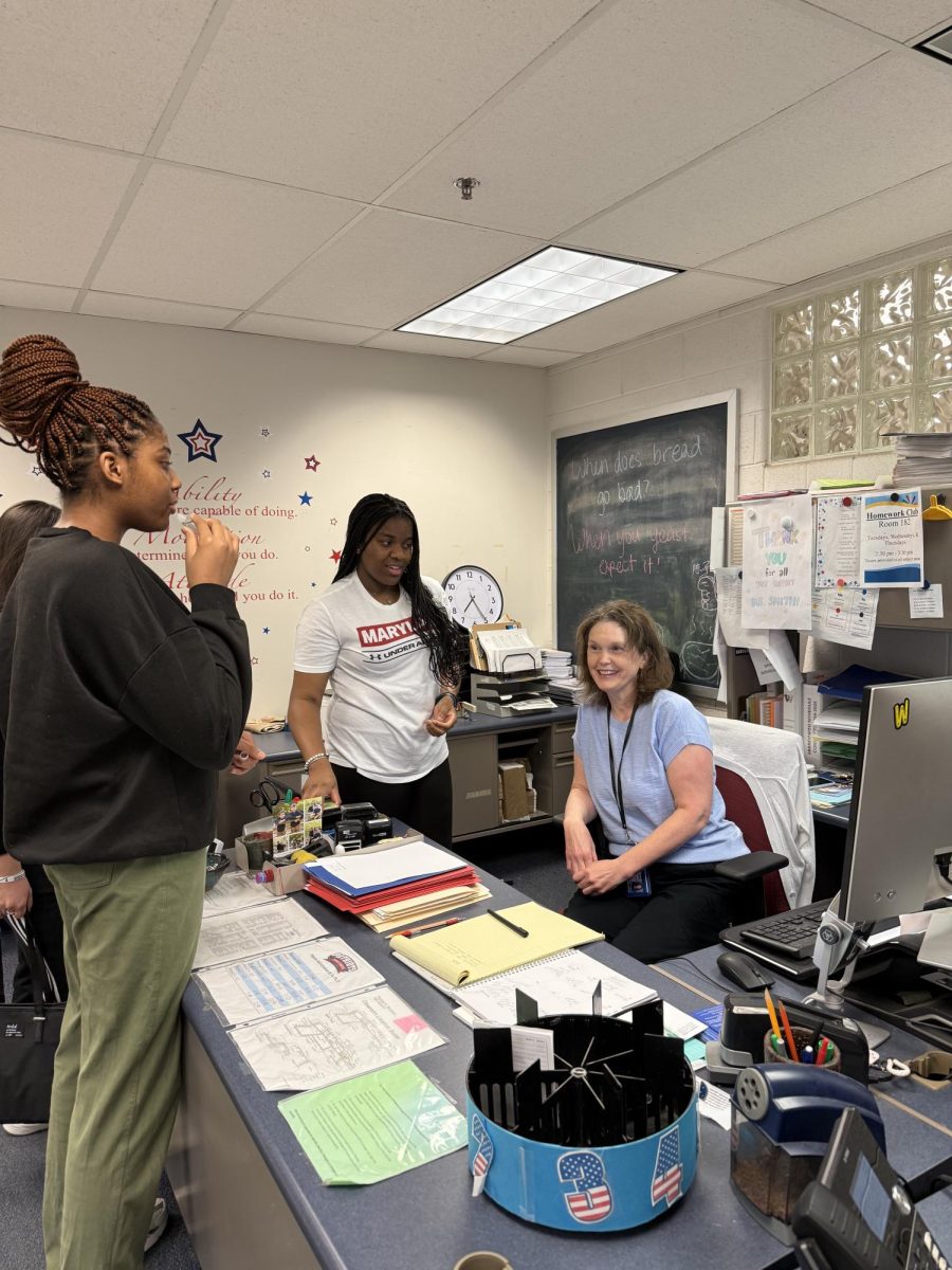 Students in the counseling office are greeted by secretary Amy Smith.