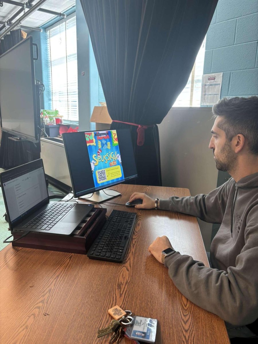 New theater director Keith Schwartz designs the promo for the fall production, "Suessical Kids." "I'm excited for this play because some of our current seniors performed it when they were in elementary school, and now they get to go back and perform it again," Schwartz said.