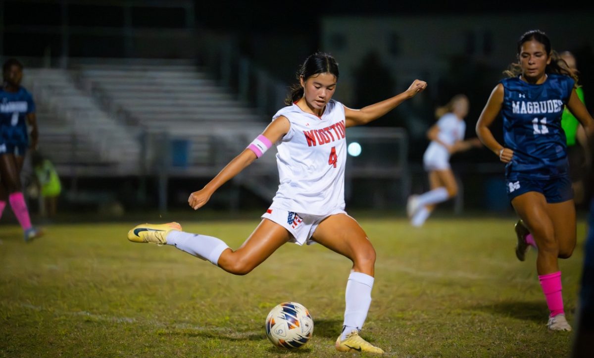 On Oct. 7 Dickinson College commit senior Megan Lomotan and her team take on Magruder. Lomotan lead the team to a 2-1 win in overtime.   Photo by Edwin Lomotan