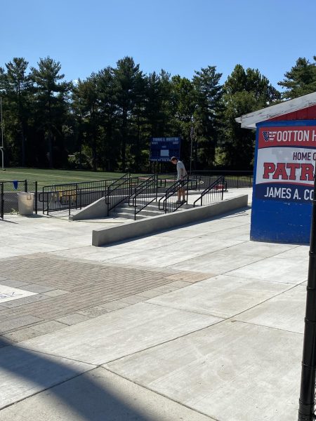 The new deck in the concessions area of James A. Coles field is a product of the summer renovation.