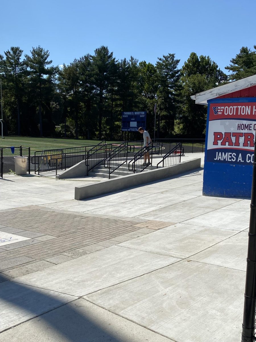 The new deck in the concessions area of James A. Coles field is a product of the summer renovation.