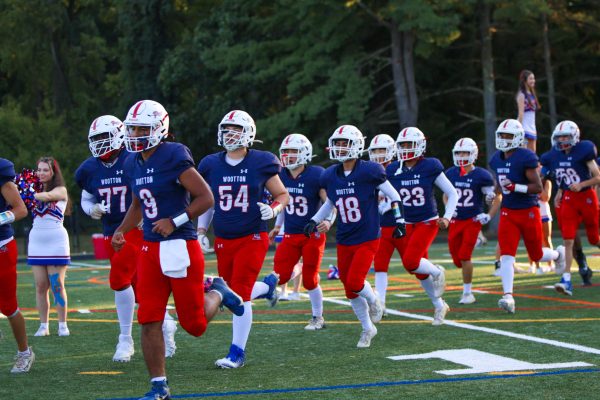 Wootton football played against Damascus on Sept. 12. The Patriots lost and the game resulted in a final score of 14-28, Despite the loss students showed their support and Patriots looked to bounce back against Whitman. "If we want to win more games we are going to have to start off stronger," senior Carlos Perez said. 
Photo courtesy Peyton Higgins