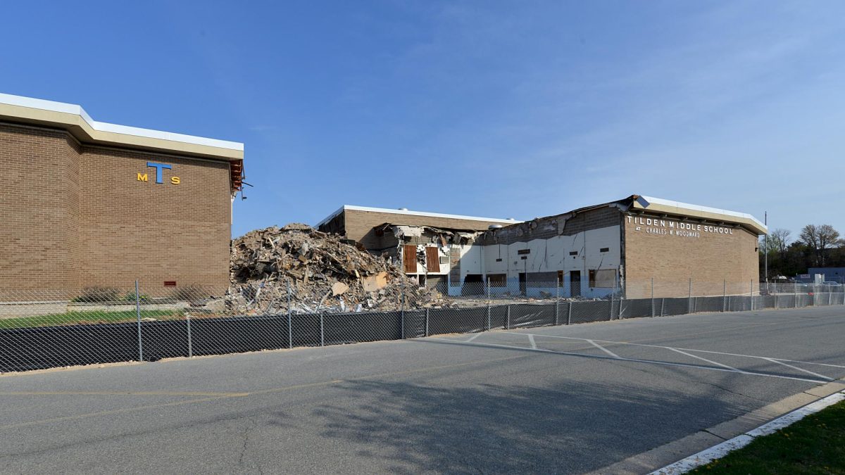 Woodward High School / Tilden Middle School was demolished and will be rebuilt into the new and improved Woodward High School. The school will pull students from Walter Johnson, Whitman and other clusters. The school is currently a holding school for Northwood, but will be in use for its own students in fall 2027. Photo by G. Edward Johnson used with permission from Google Creative Commons