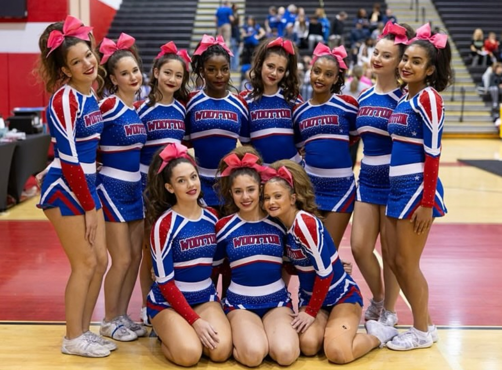 The varsity cheer team competes at Counties on Oct. 25. "We performed really well at Counties, I am so proud of this team overall," senior captain Jenny Brailovsky said. Photo courtesy Jenny Brailovsky