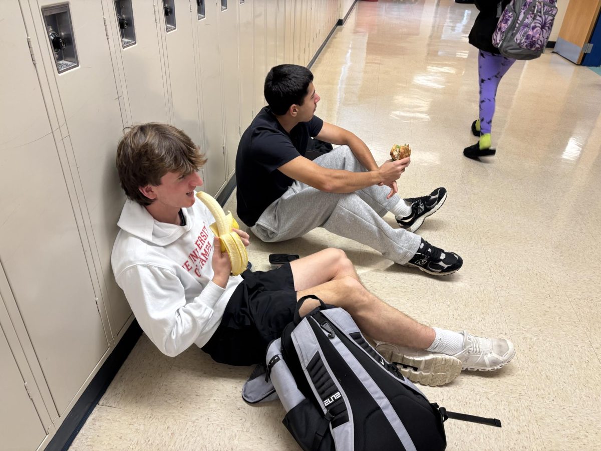 Seniors Nathan Downie and Erik Nersesian both bring a packed lunch from home each day, for lunch consisting of fruit, vegetables, protein, and grains for a healthy, balanced meal. 