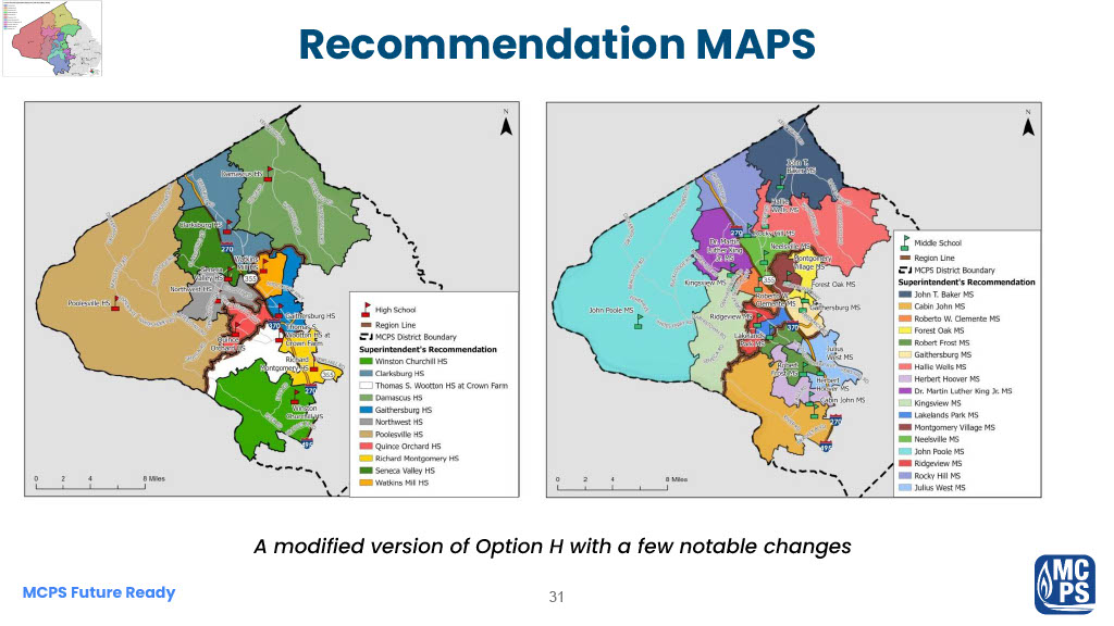 Superintendent Dr. Thomas Taylor released his recommendation for a variation of Option H for reassignment of boundaries within Montgomery County on Feb. 5, which includes the relocation of Wootton to the Crown Farm site in Gaithersburg beginning in the 2027-2028 school year. Photo courtesy Montgomery County Board of Education