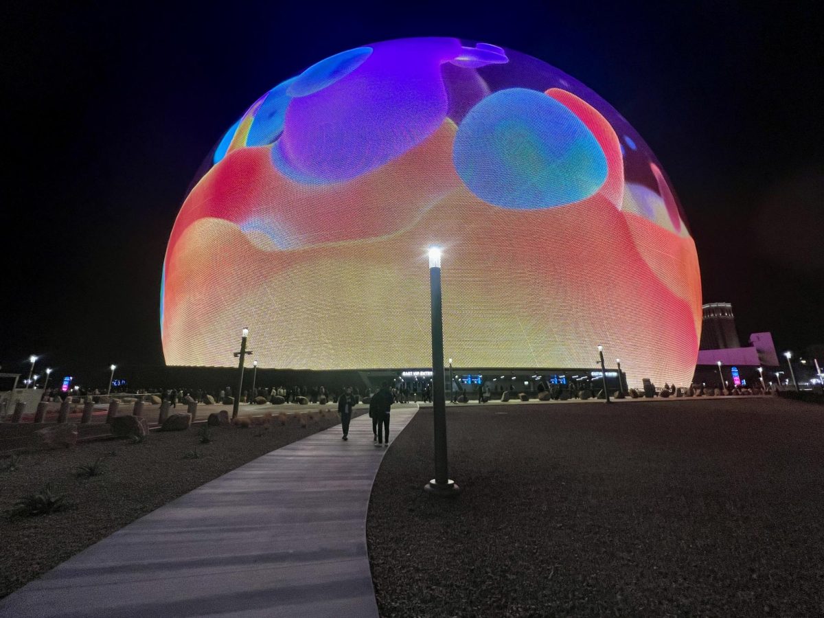 The Sphere serves as a large attraction to tourists in Las Vegas and that excitement is coming to the National Harbor with the "mini-Sphere." "Sphere Las Vegas (53473119340)" by Matt Walter from Durham, NC USA, USA is licensed under CC BY 2.0