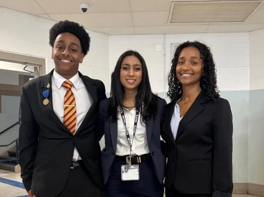 Current SMOB Anuva Maloo advises candidates candidates Leul Dawit and Reemey Ghermay. The SMOB election takes place on April 22. "I'm excited for this SMOB election, and the implications it's going to have," junior Liam Dolan said. Photo used with permission from MCPS