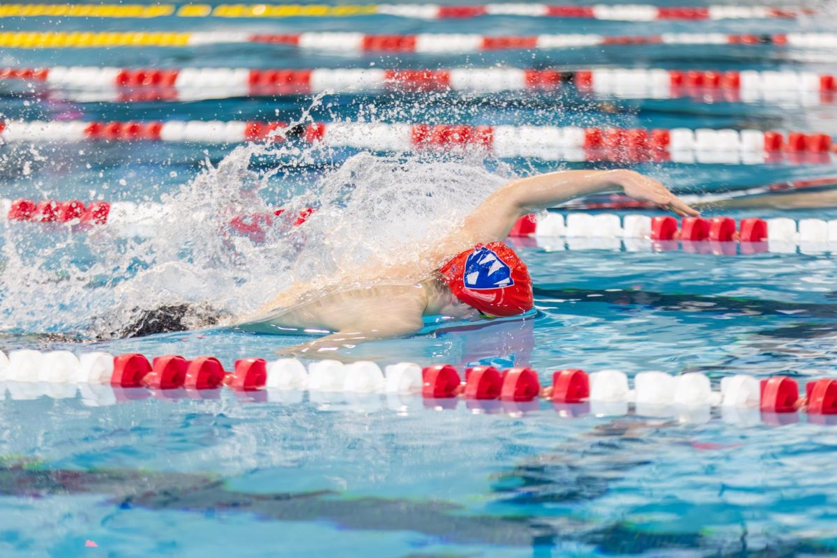 Senior Jack White competes in MPSSAA 4A3A State Swim championship on Feb. 21. Photo courtesy Jack White