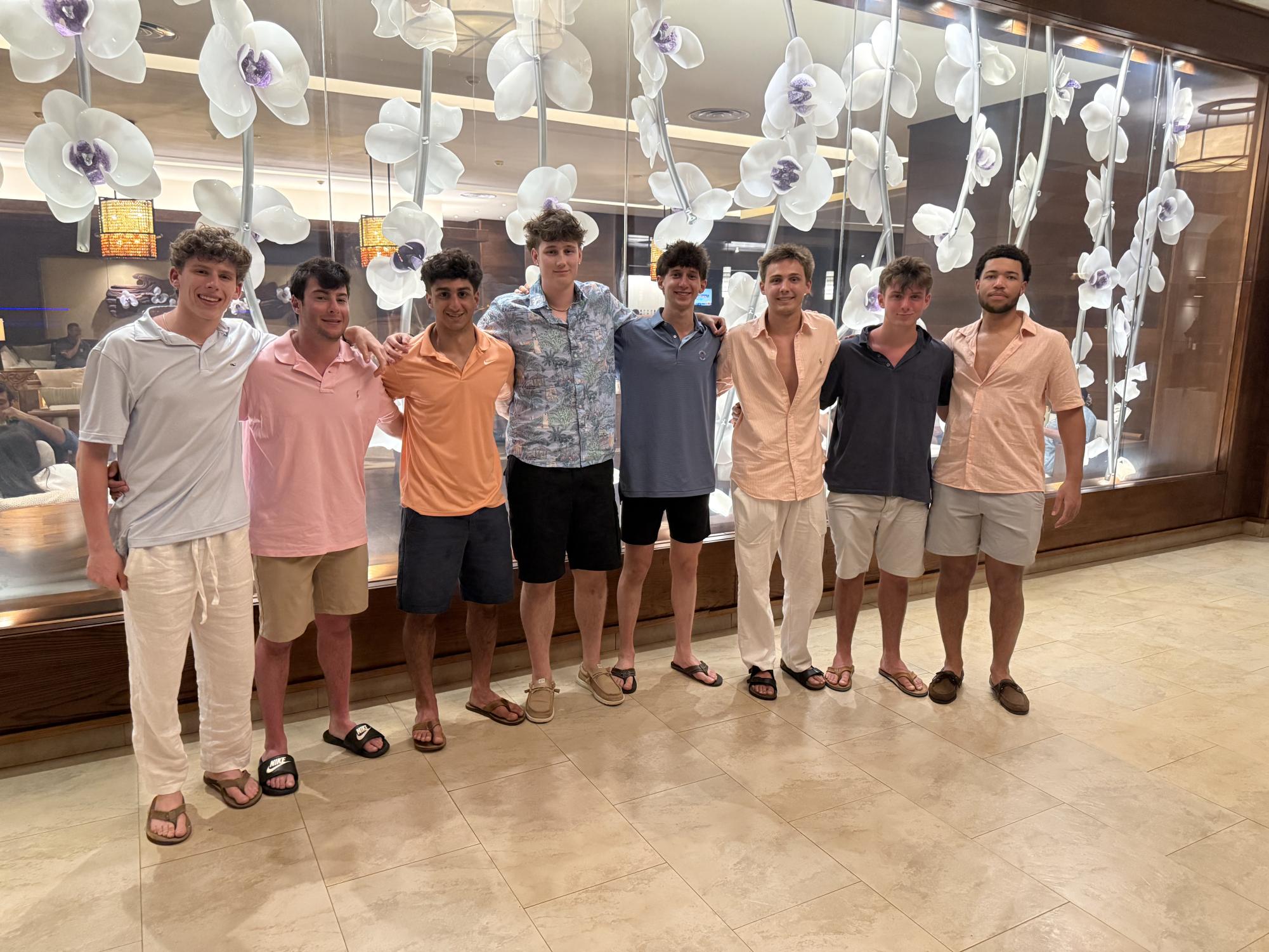 Seniors Justin Heller, Nathan Zweig, Cyrus Kaz, Hunter Sullivan, Zach King, Bryson Filbert, Blake Graham, and Aidan Green on their senior spring break trip in Punta Cana, Dominican Republic. "I think that this trip to Punta Cana was a great way to cap off our senior year and spend some quality time with our friends for one of our last times," Filbert said.
