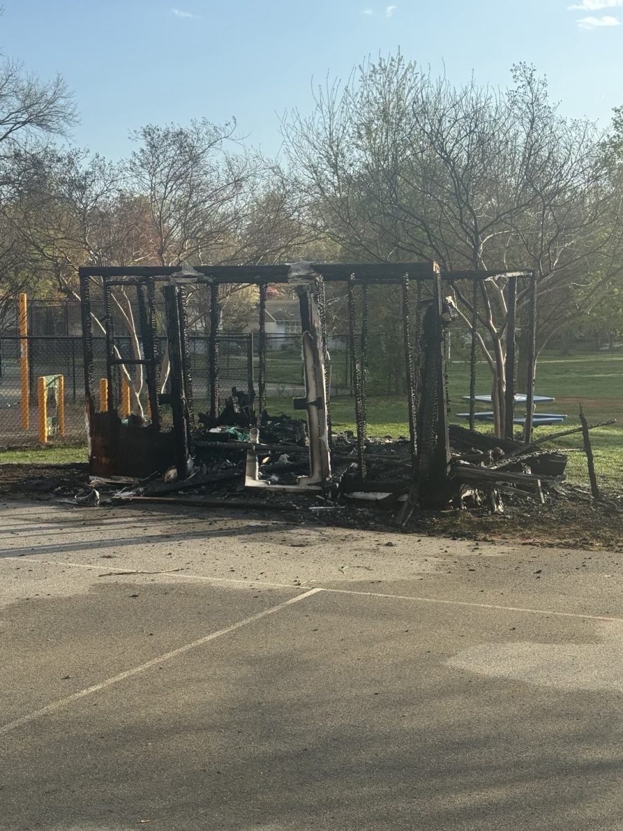 On April 11, police responded to the scene of a fire set at an outdoor storage shed. Officials from the Montgomery County Fire and Rescue Service confirmed that the fire was set intentionally. Photo by Tait Nickerson