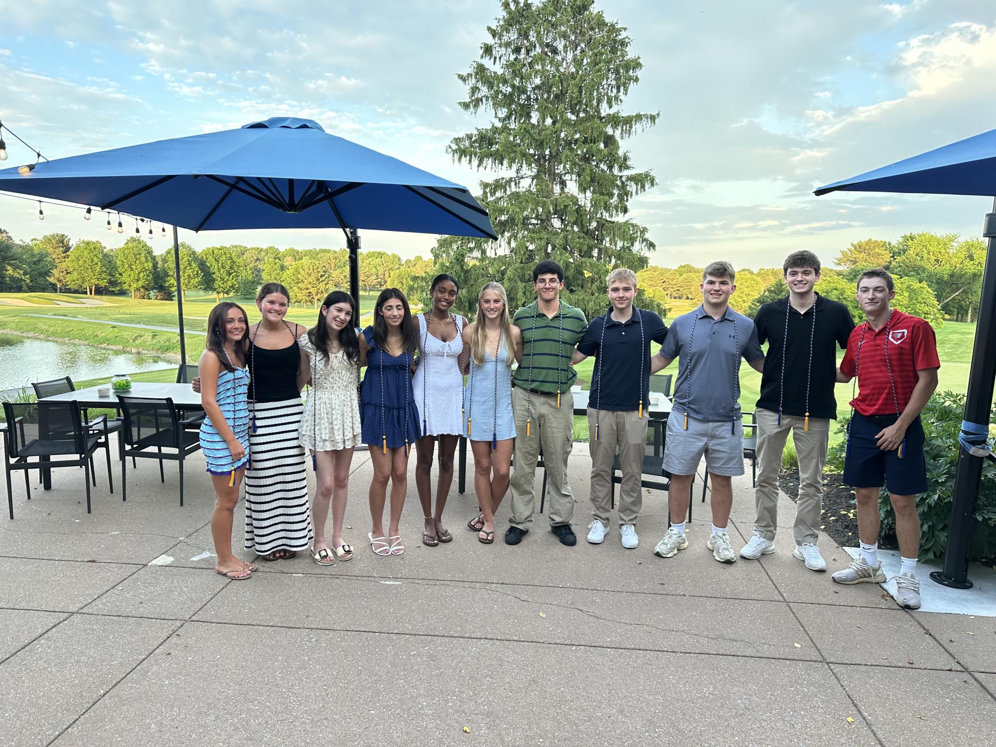 Newspaper seniors Marley Hoffman, Sami Karcz, Rebecca Buchman, Haley Gottesman, Helen Manolis, Emory Scofield, Ahmed Ibrahim, Cameron Cowen, Jack Weinstein, Cameron Pietak and Alex Grainger. Photo by Ed Cowen