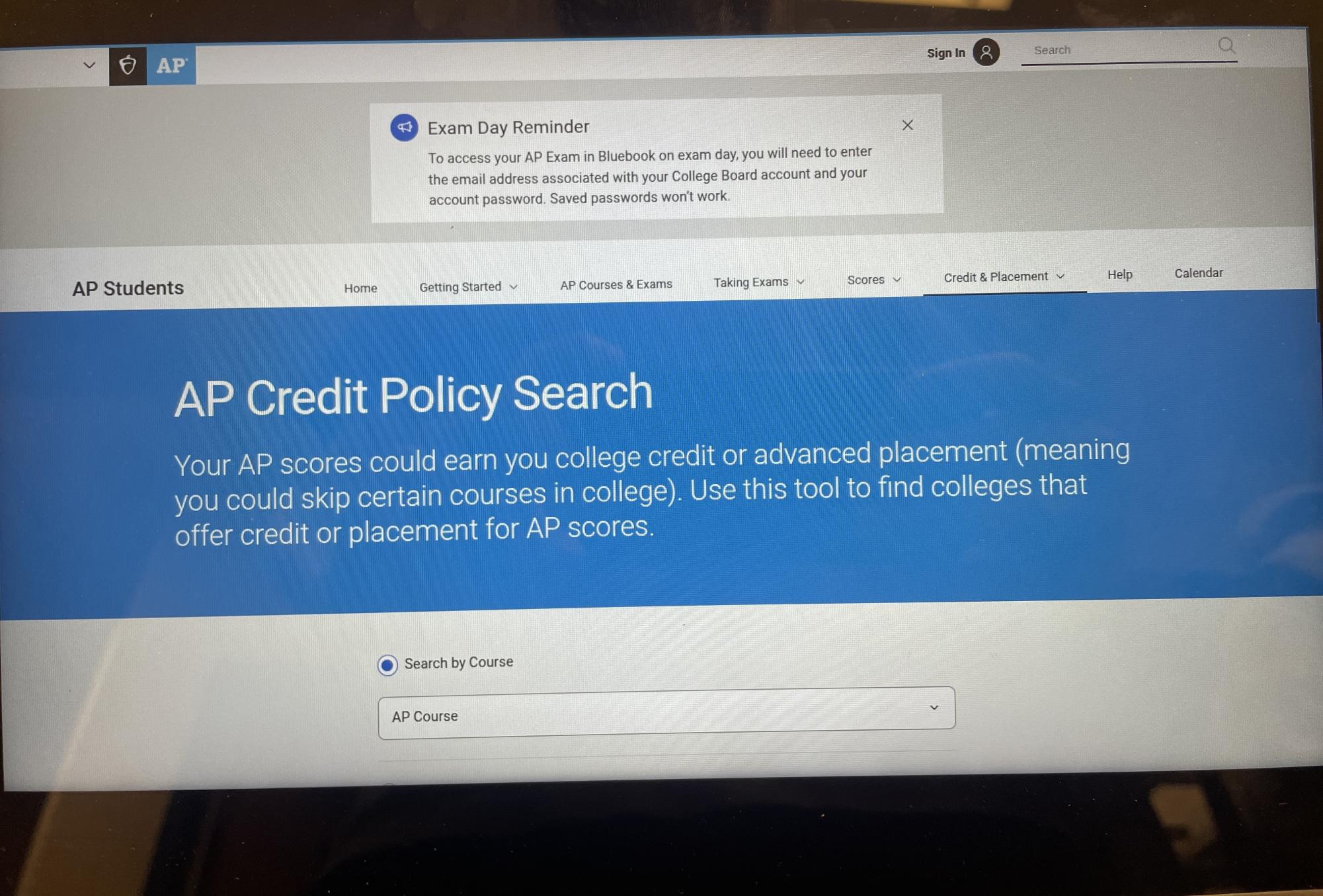 The College Board AP Credit Policy Search helps students compare how colleges award credit for AP exam scores.  “Knowing that I could potentially skip introductory courses makes me even more motivated to study," junior Christian Lee said.