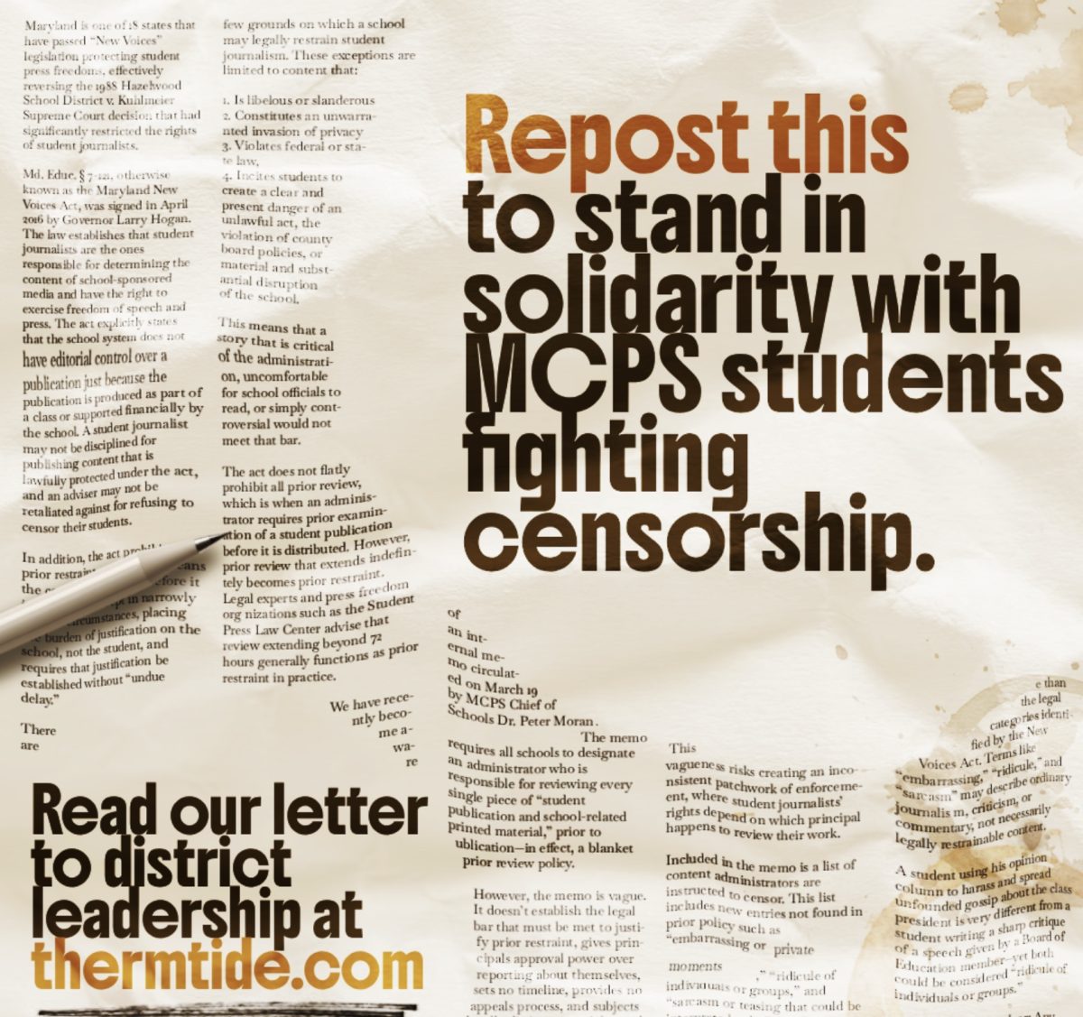 Open letter to MCPS
