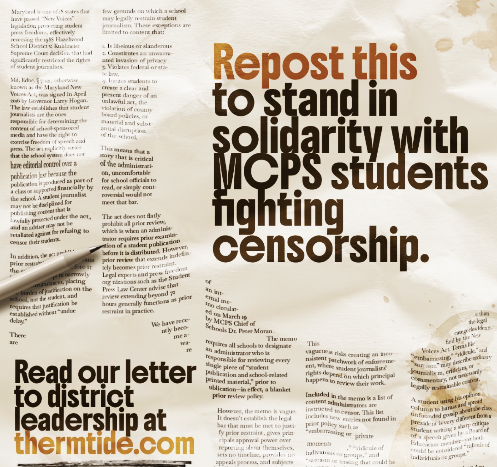 Open letter to MCPS