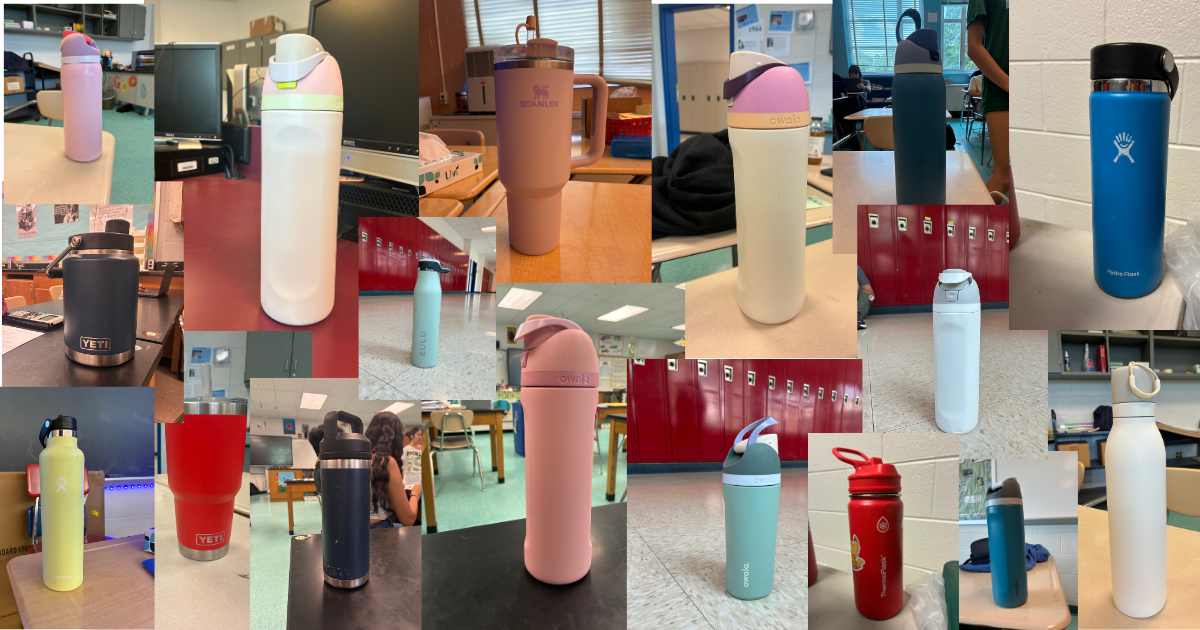 Students use a wide variety of water bottles throughout the day, Known for its unique color combinations and FreeSip spout that allows users to drink without tilting their heads back, the Owala is the most popular water bottle used by students, among other brands.