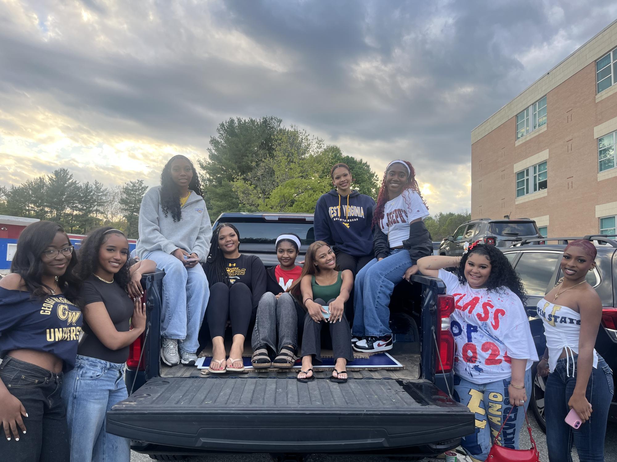 Seniors celebrate during their end-of-year picnic on May 1. Photo by Kirsten Sinkler